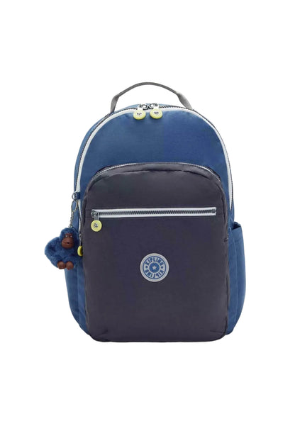 Kipling SEOUL LAP Backpack Fantasy Blue Block - white background packshot
