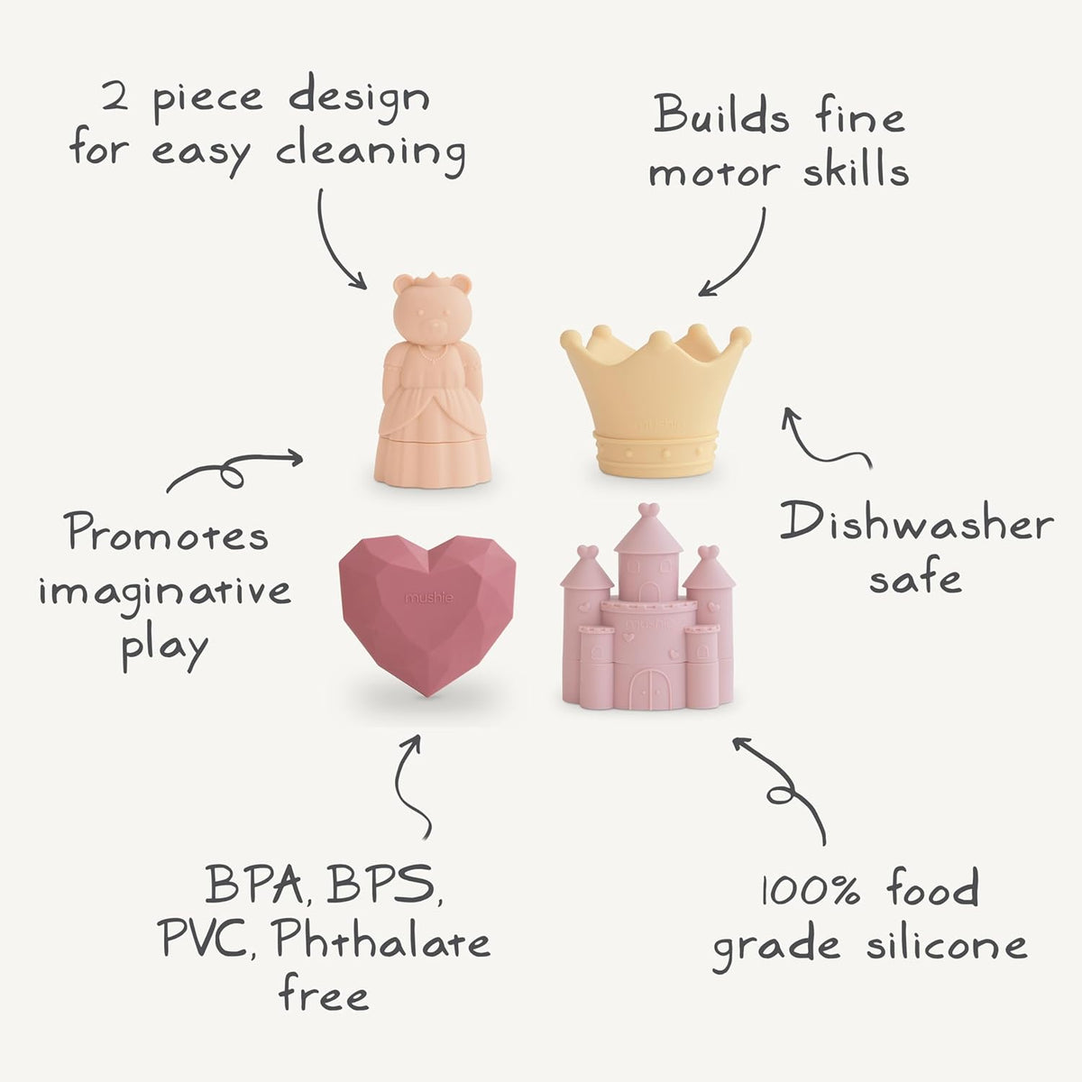 Mushie - Princess Bath Play Set | Mold Free Mushie - Princess Bath Play Set | Mold Free