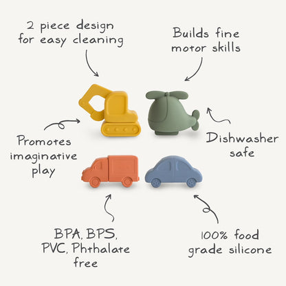 Mushie - Vehicles Bath Play Set | Mold Free