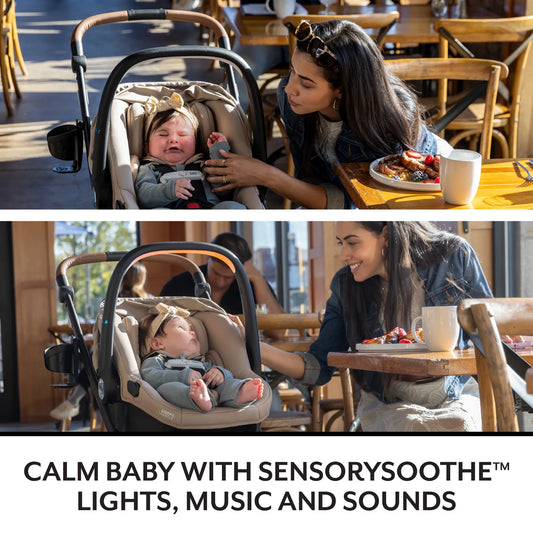 Evenflo - Shyft Intuiti+ Travel System with Revolve180 LiteMax NXT Rotating Infant Car Seat | Travertine