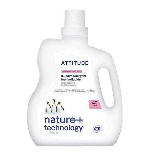 Attitude Laundry Detergent Unscented Extra Gentle 2 Litres 40 loads bottle