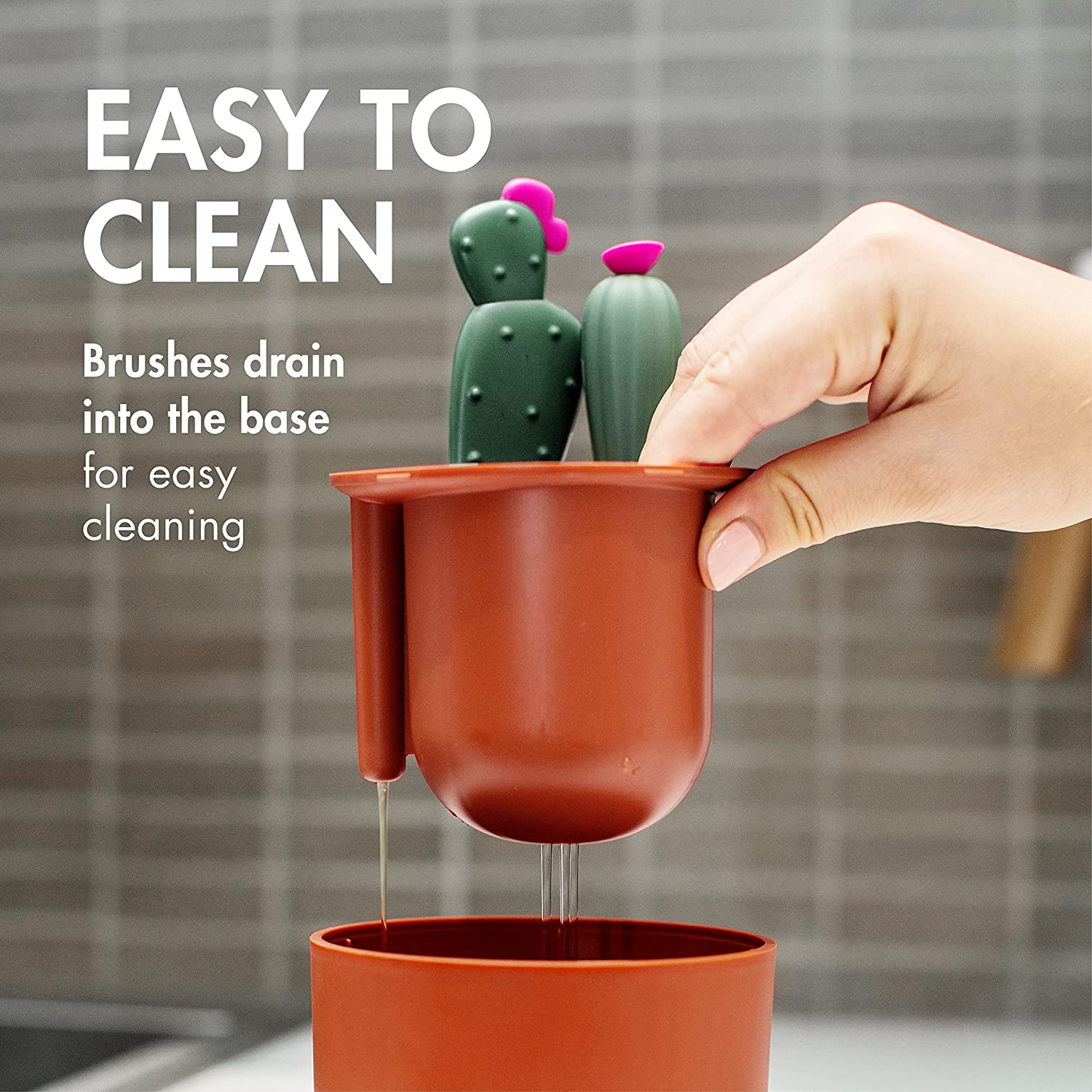 Boon - CACTI Bottle Brush Set | 4pc | Brown Boon - CACTI Bottle Brush Set | 4pc | Brown