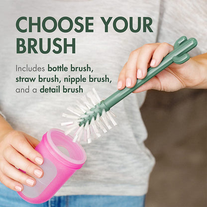 Boon - CACTI Bottle Brush Set | 4pc | Brown