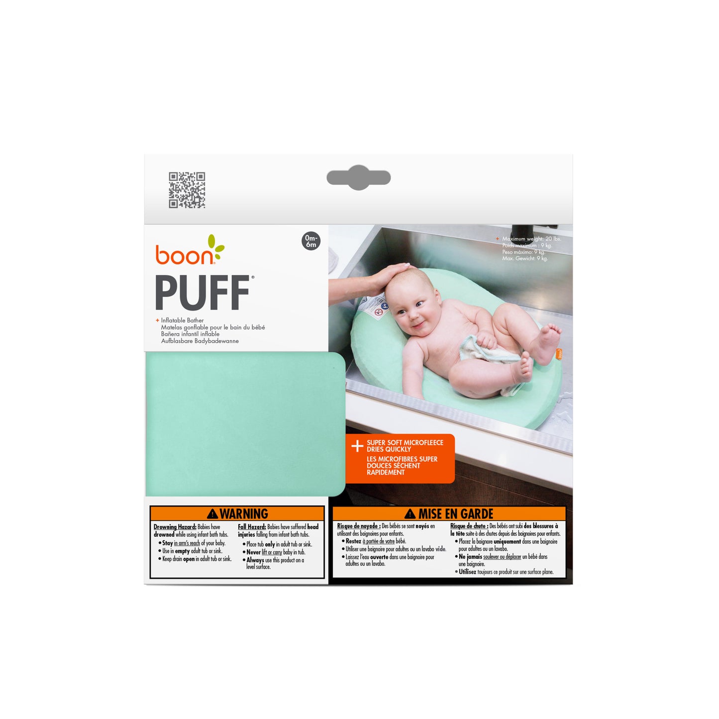 Boon - PUFF Inflatable Baby Bather for Newborns