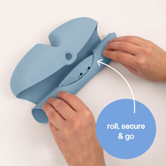 Bbox - Foldable Silicone Bib - Lullaby Blue — BambiniJO Jordan