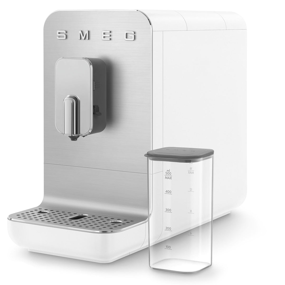 Smeg - ماكينة قهوة أوتوماتيكية مع نظام حليب | تصميم الخمسينيات الكلاسيكي | أبيض غير لامع Smeg - ماكينة قهوة أوتوماتيكية مع نظام حليب | تصميم الخمسينيات الكلاسيكي | أبيض غير لامع