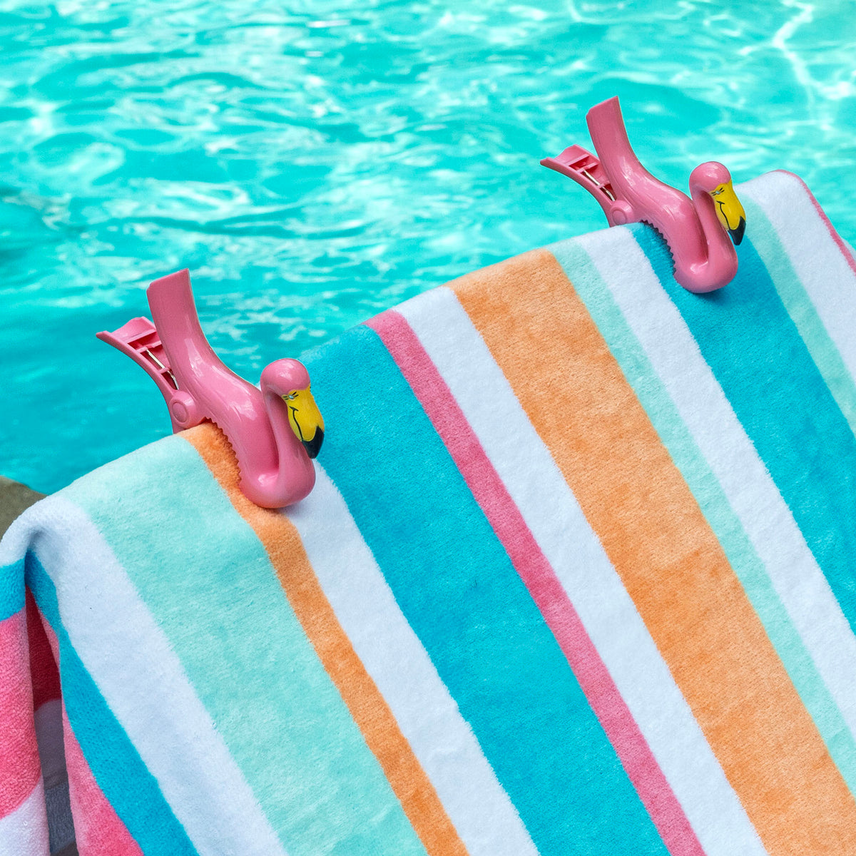 O2COOL Boca Clips Flamingo - beach towel clip