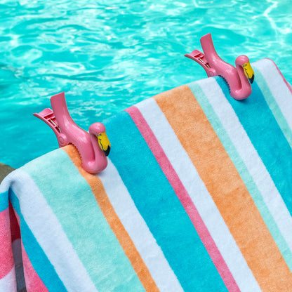 O2COOL Boca Clips Flamingo - beach towel clip