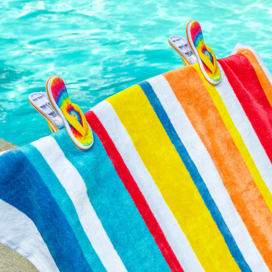 O2COOL Boca Clips Flip Flop Tie Dye - beach towel clip — BambiniJO Jordan