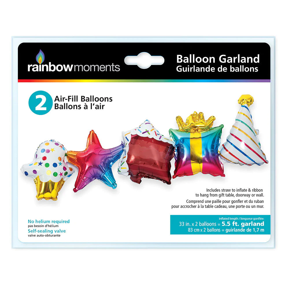 Rainbow Moments - Air-Fill Balloons | Cake | 2 Pack