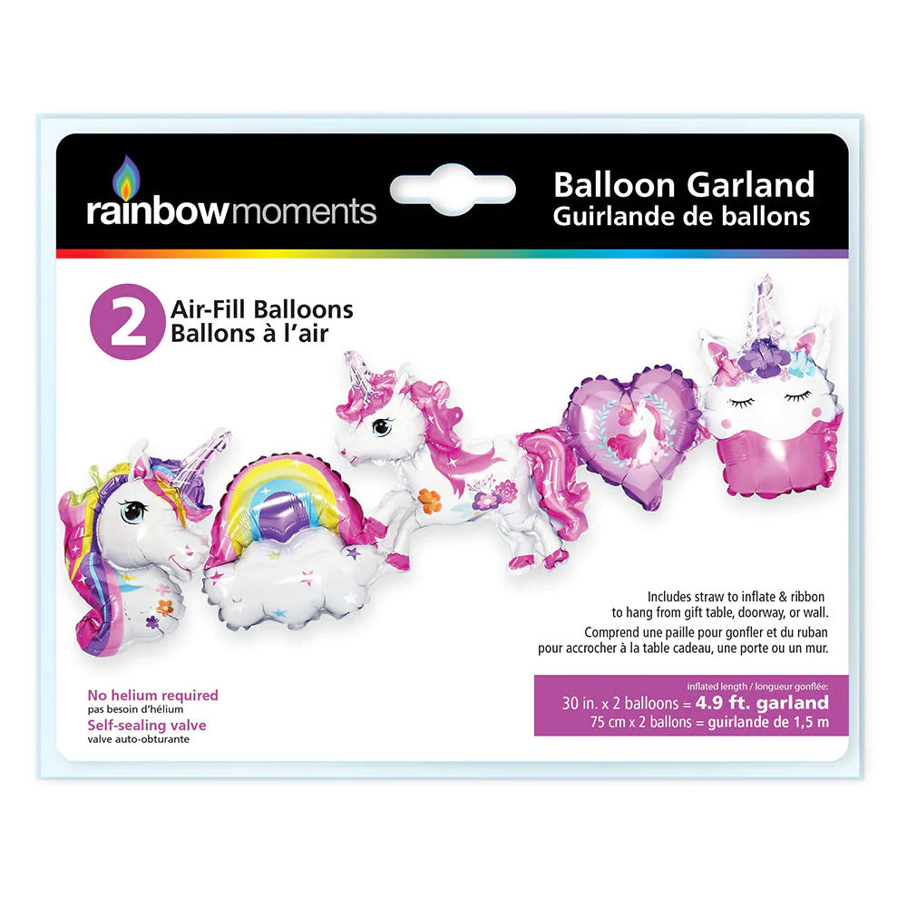 Rainbow Moments - Air-Fill Balloons | Unicorn | 2 Pack