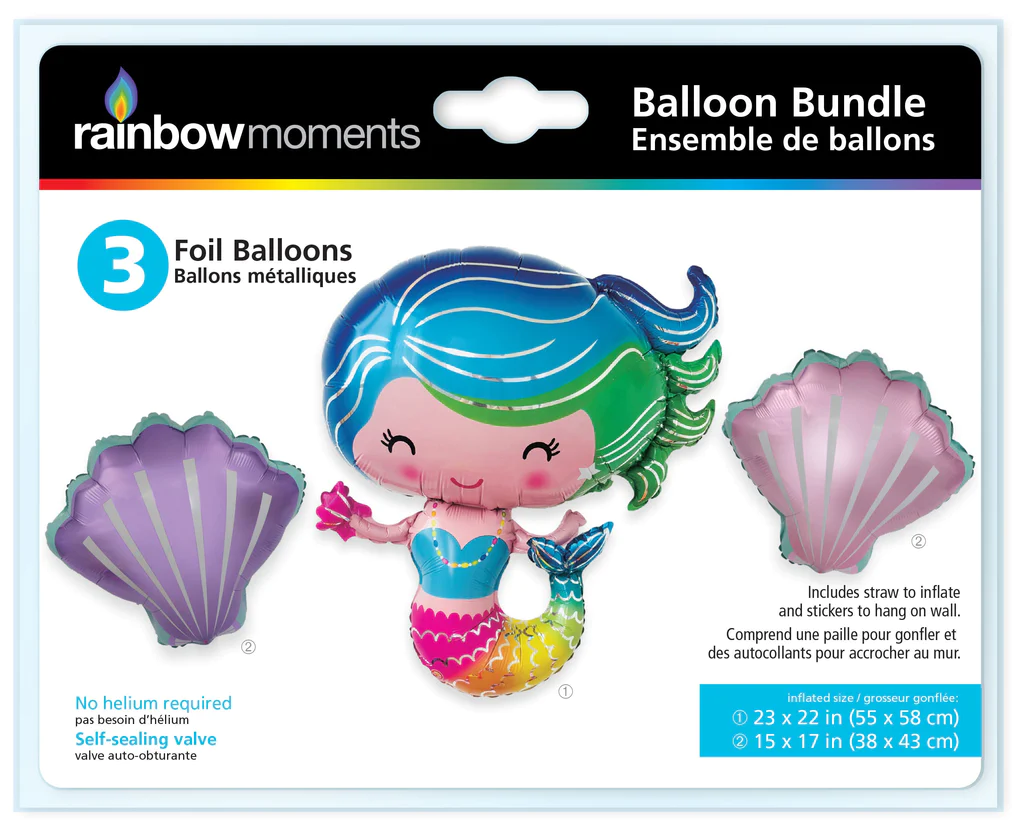Rainbow Moments - Foil Balloons | Mermaid | 3 Pack