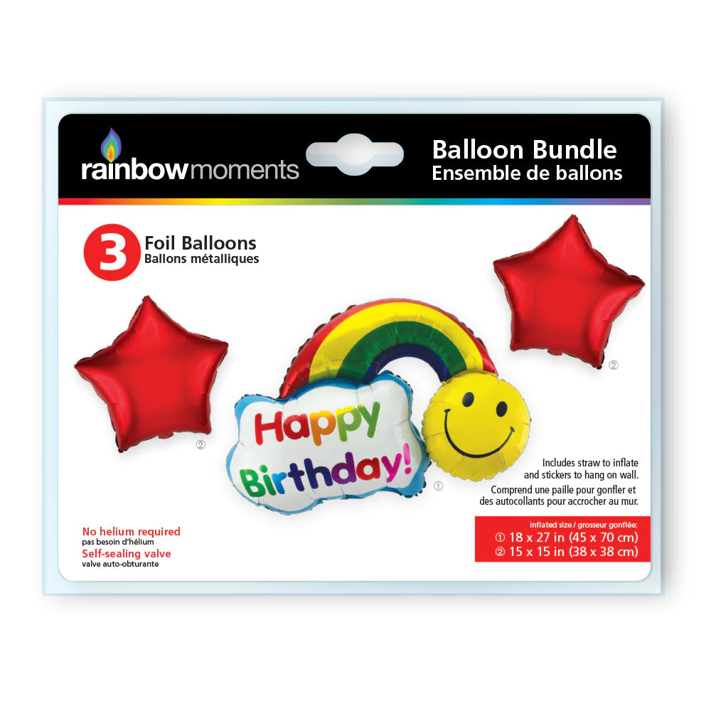 Rainbow Moments - Foil Balloons | Rainbow | 3 Pack Rainbow Moments - Foil Balloons | Rainbow | 3 Pack