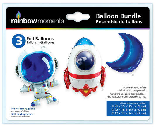 Rainbow Moments - Foil Balloons | Space | 3 Pack