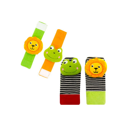 BabyJem - Wrist Rattle & Baby Socks Lion & Frog