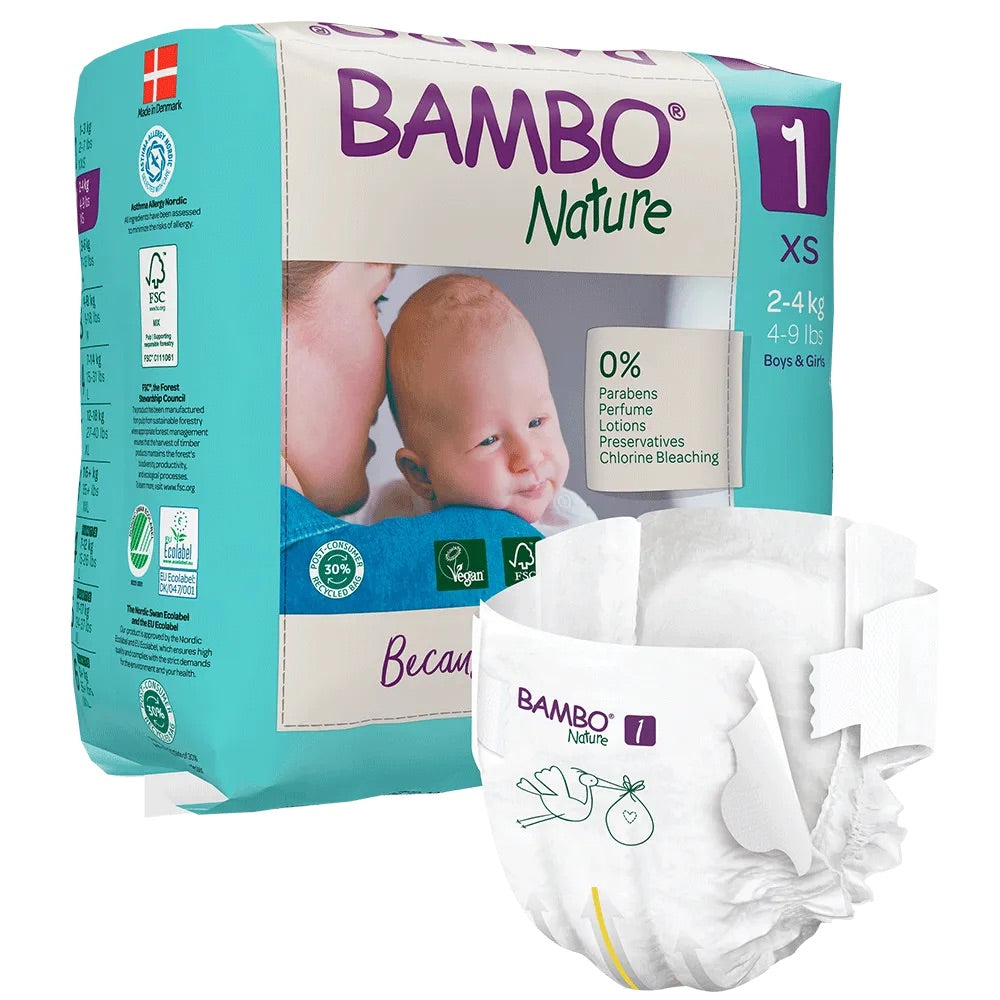 BAMBO Diapers Size 1 (2-4 kg), 22 Count BAMBO Diapers Size 1 (2-4 kg), 22 Count
