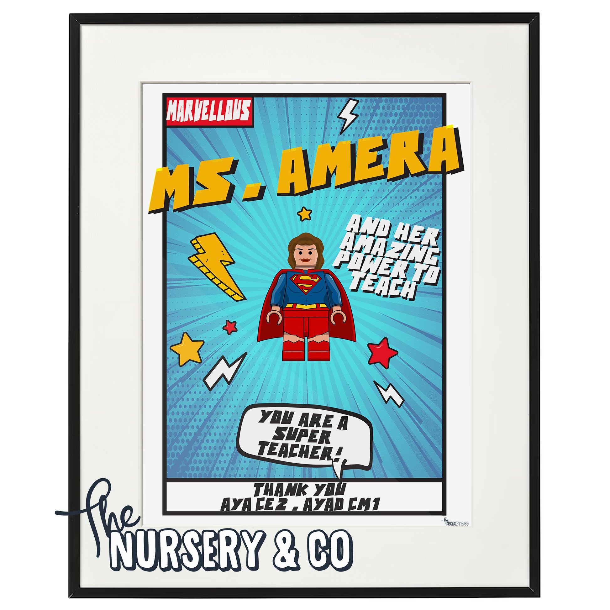 Customized Super Teacher Frame | Female Brunette Customized Super Teacher Frame | Female Brunette