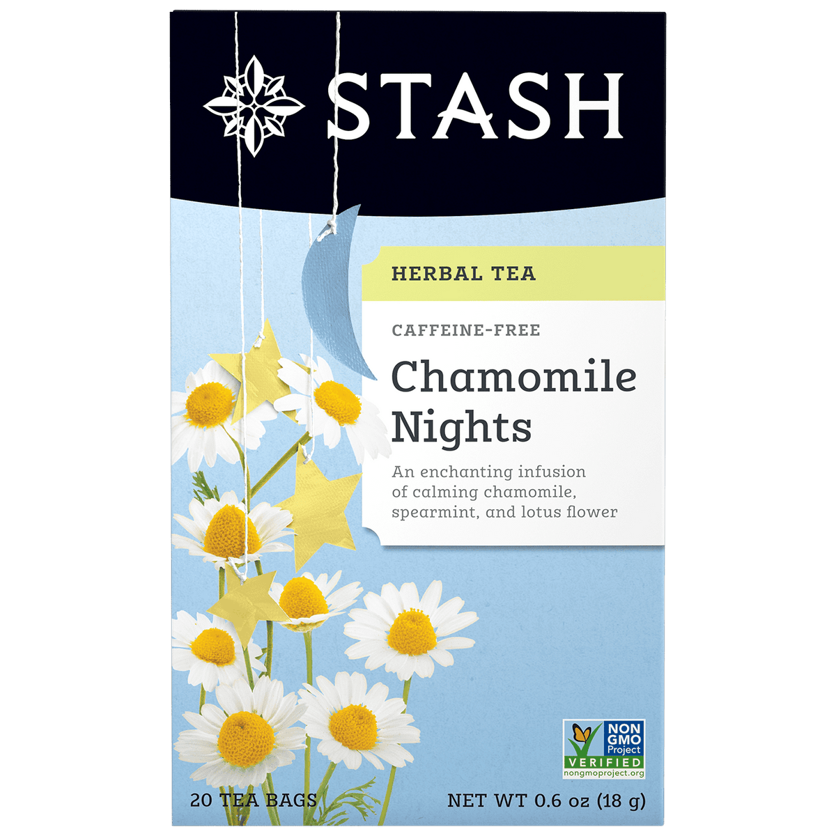 Stash Chamomile Nights Herbal Tea 20 bag box front — BambiniJO Jordan