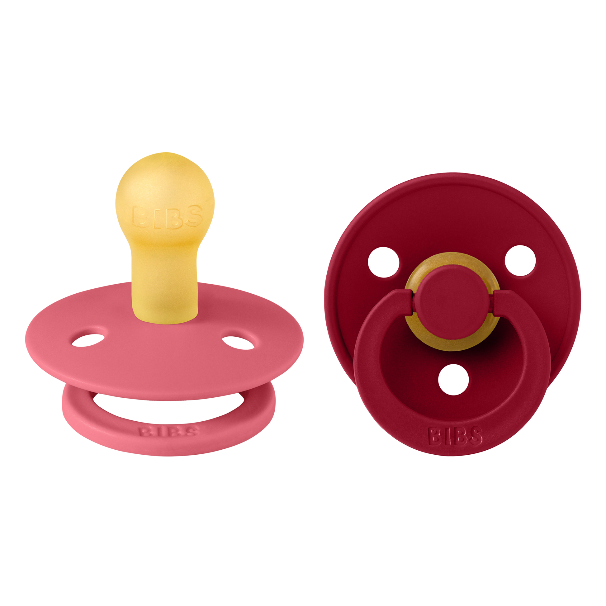 Buy BIBS Natural Latex Pacifier Size Pack Coral Ruby