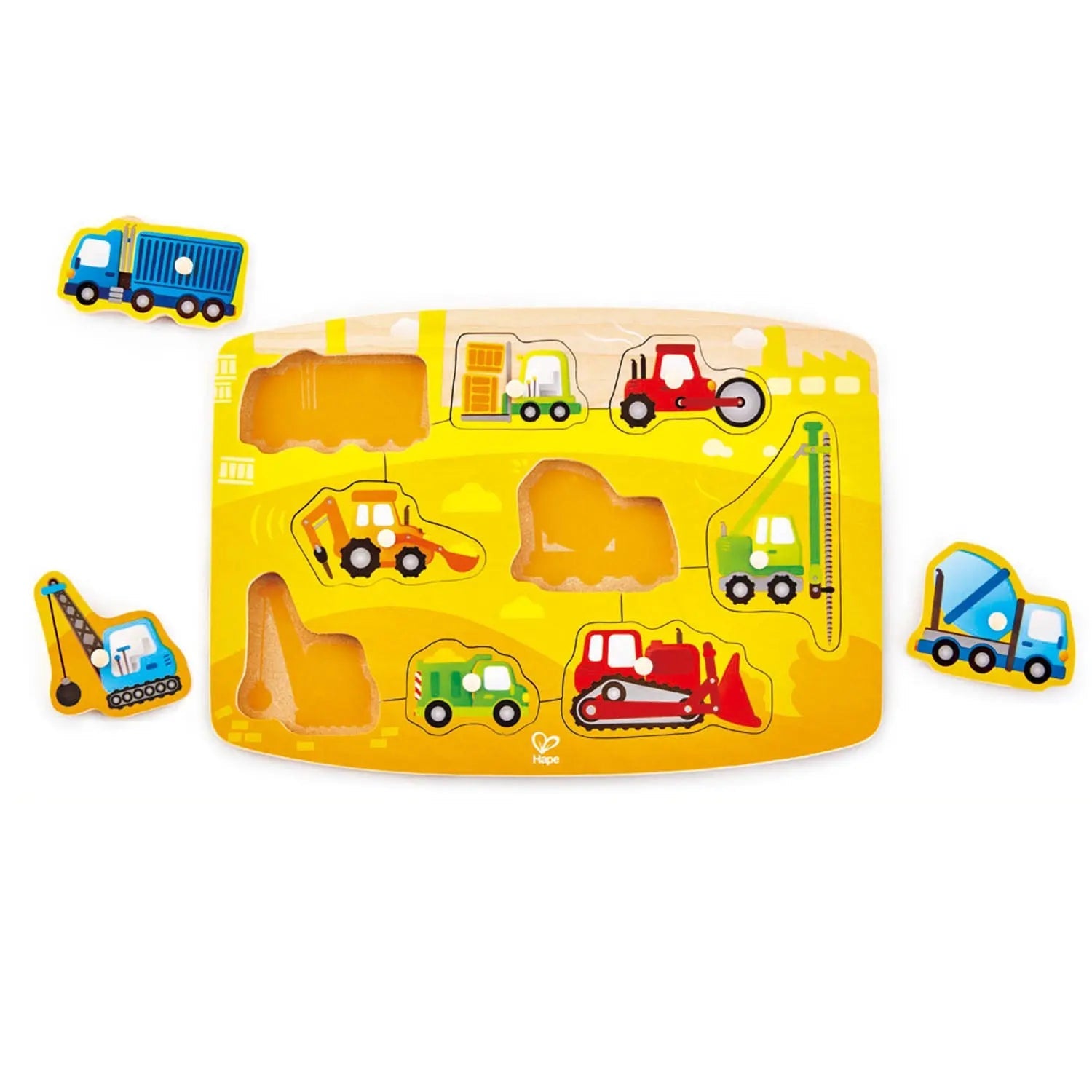 Hape - Construction Peg Puzzle | 2Y+ Hape - Construction Peg Puzzle | 2Y+