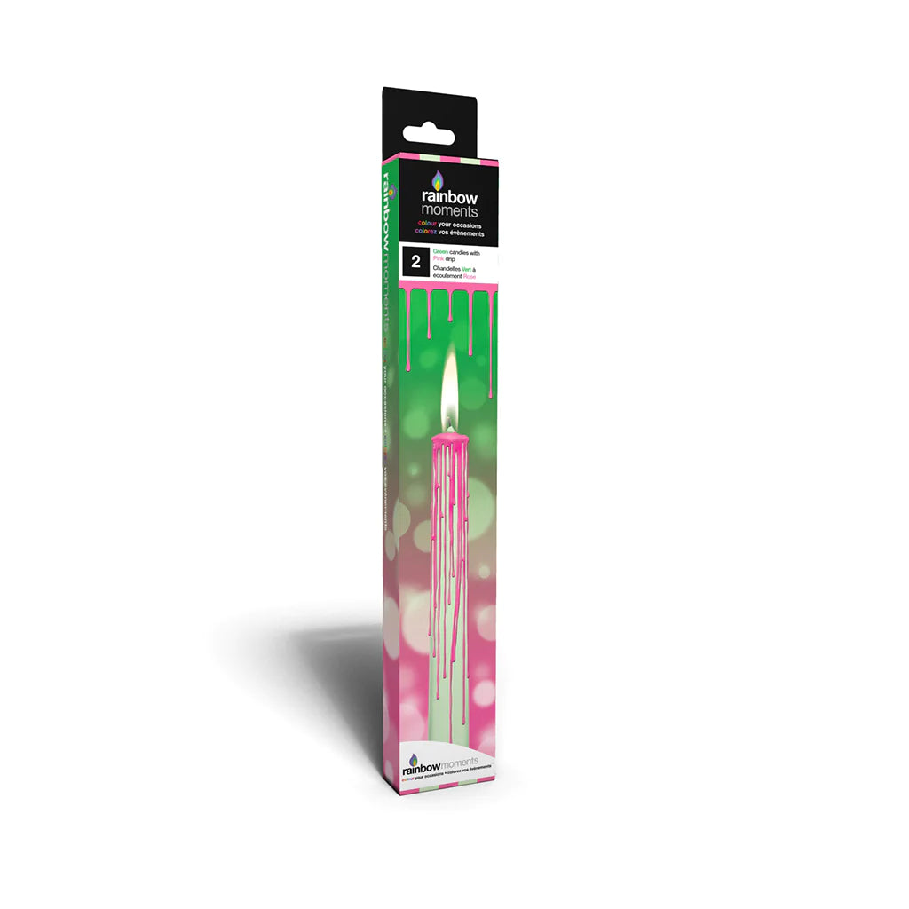 Rainbow Moments - Magic Color Drip Candles | Pink | 2 Pack Rainbow Moments - Magic Color Drip Candles | Pink | 2 Pack