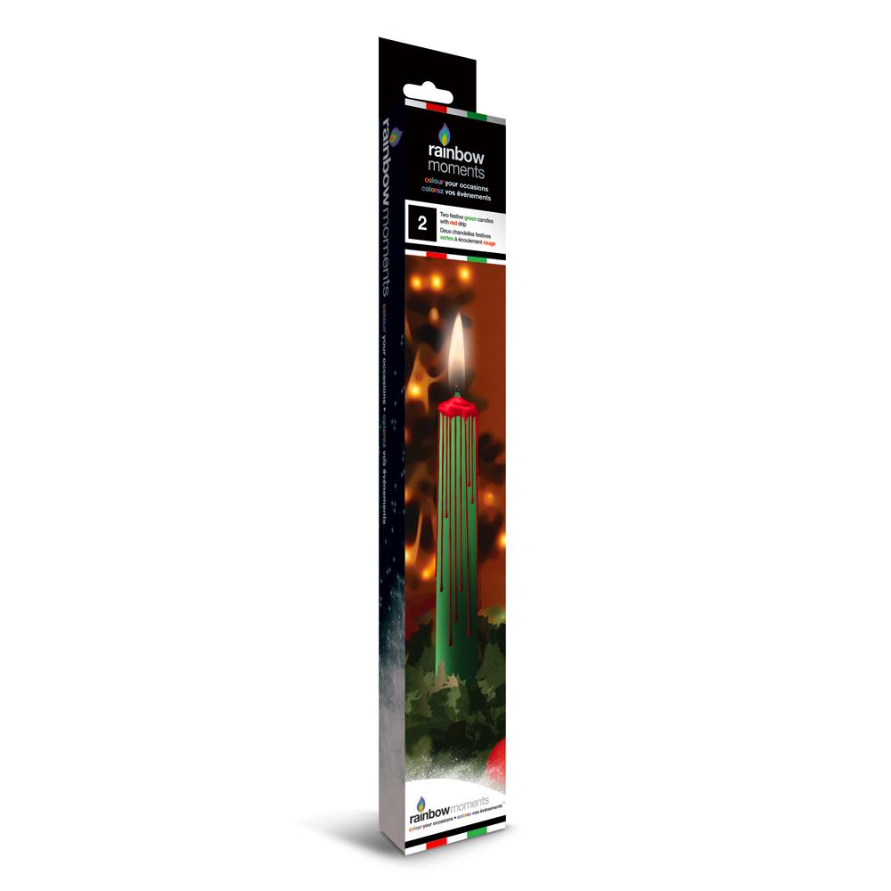 Rainbow Moments - Magic Color Drip Candles | Green-Red | 2 Pack Rainbow Moments - Magic Color Drip Candles | Green-Red | 2 Pack