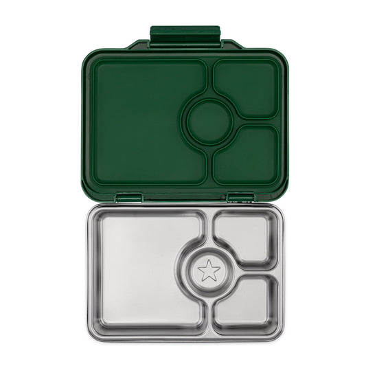 Yumbox Stainless Steel Bento Dublin Green - Open Flat