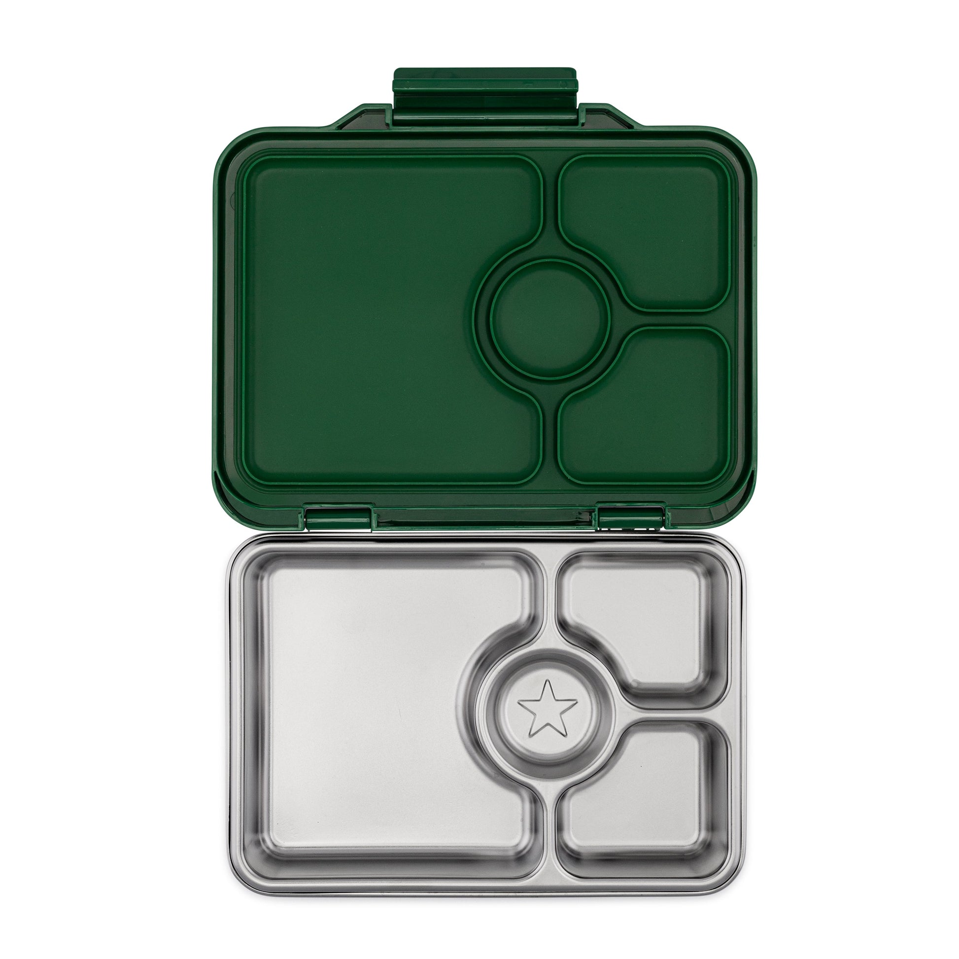 Yumbox Stainless Steel Bento Dublin Green - Open Flat