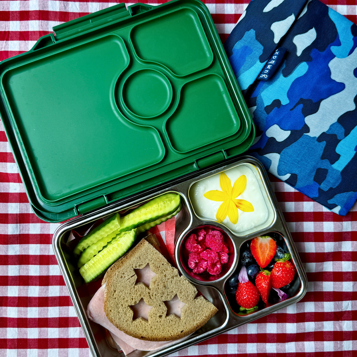 Yumbox - Stainless Steel Bento | 5 Compartments | Leakproof | Dublin Green Yumbox - Stainless Steel Bento | 5 Compartments | Leakproof | Dublin Green