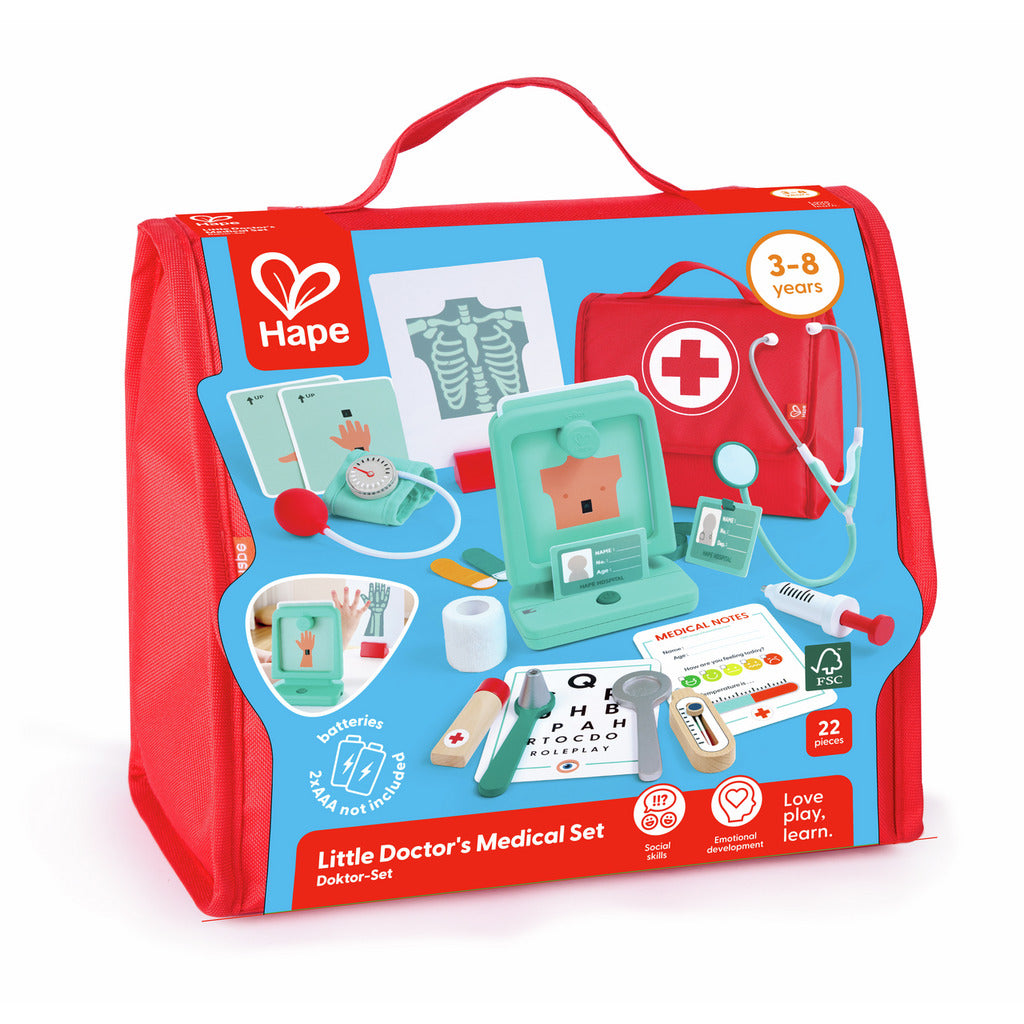 Hape - مجموعة أدوات الطبيب الصغيرة | 3 سنوات فما فوق Hape - مجموعة أدوات الطبيب الصغيرة | 3 سنوات فما فوق