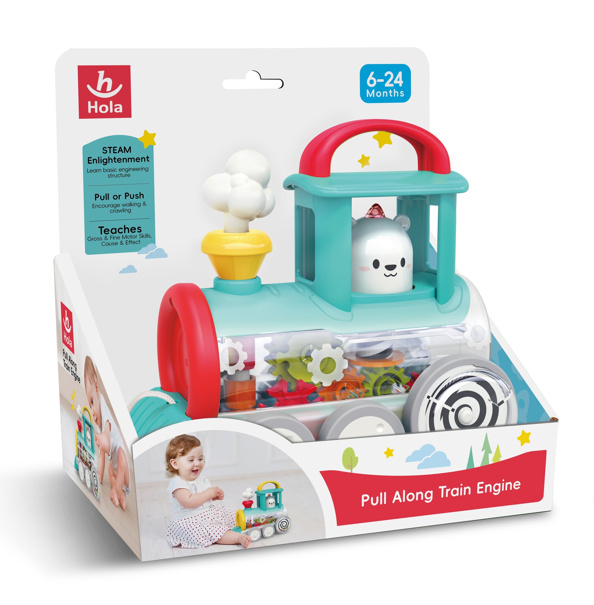 HOLA - Pull Along Train Engine | Red HOLA - Pull Along Train Engine | Red