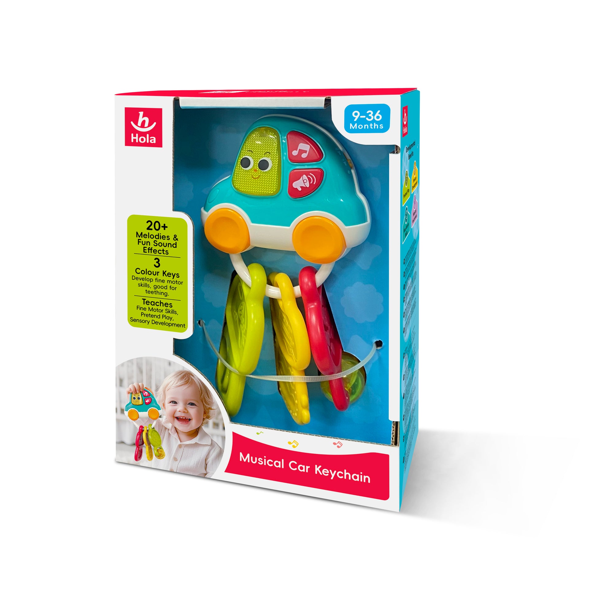 HOLA - Musical Car Keychain Rattle Teether HOLA - Musical Car Keychain Rattle Teether