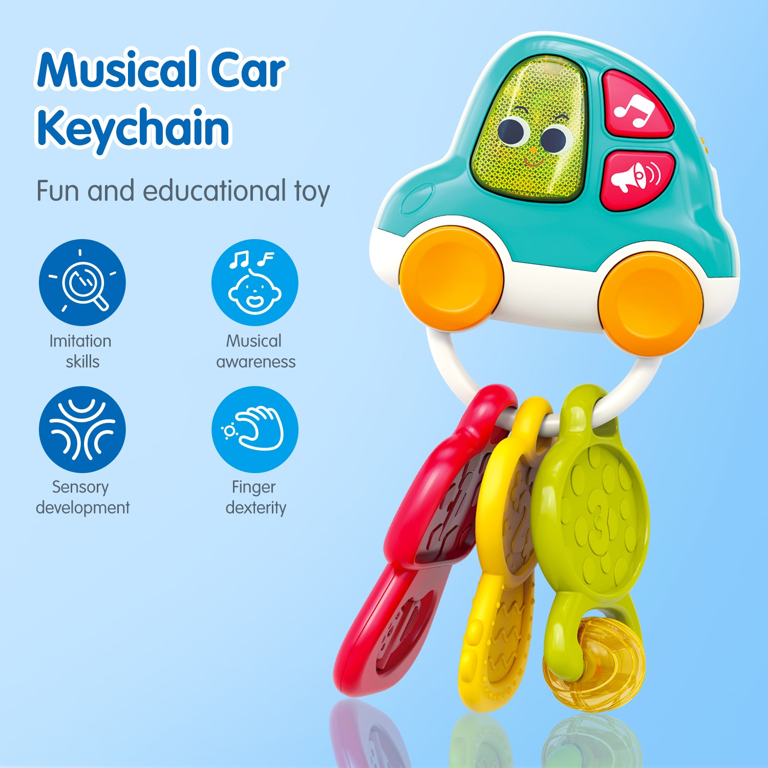 HOLA - Musical Car Keychain Rattle Teether HOLA - Musical Car Keychain Rattle Teether