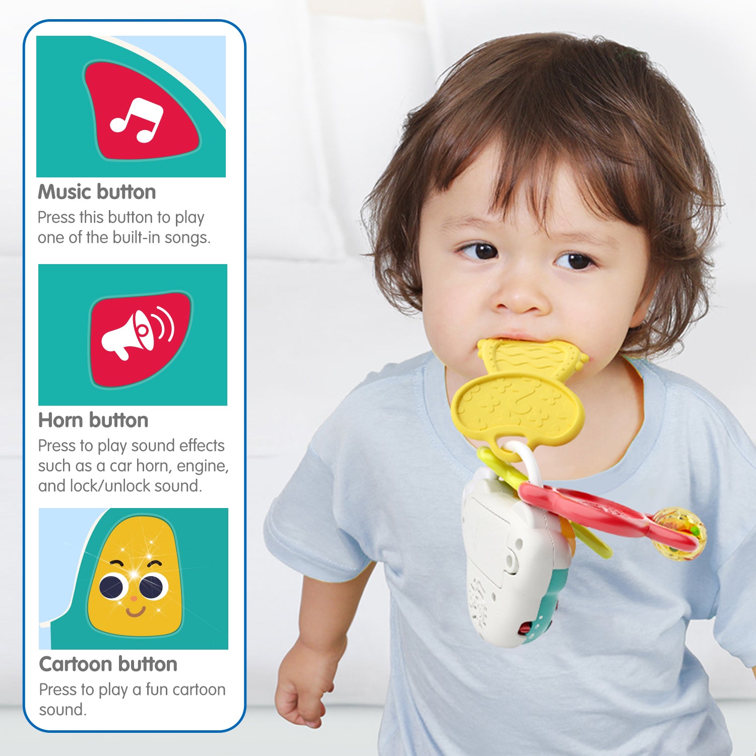 HOLA - Musical Car Keychain Rattle Teether HOLA - Musical Car Keychain Rattle Teether