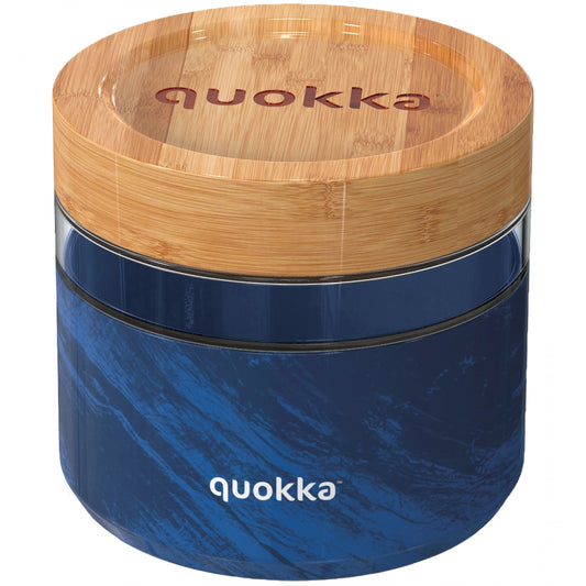 Quokka - Glass Food Jar with Silicone Cover Deli - WOOD GRAIN