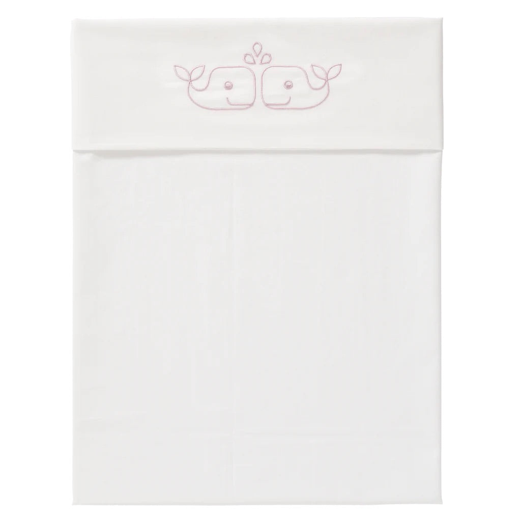 FRESK - Organic Crib Sheets - Whale Mellow Rose FRESK - Organic Crib Sheets - Whale Mellow Rose