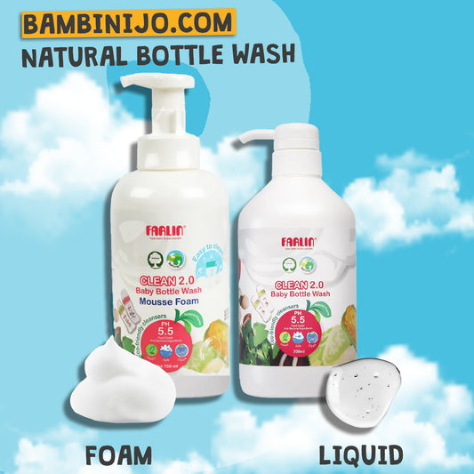 Farlin - Natural Baby Bottle Wash 750ml Mousse Foam — BambiniJO Jordan