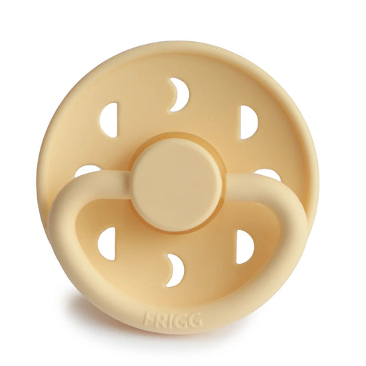 FRIGG - Moon Latex Baby Pacifier - Size 2 |6-18m| - Pale Daffodil