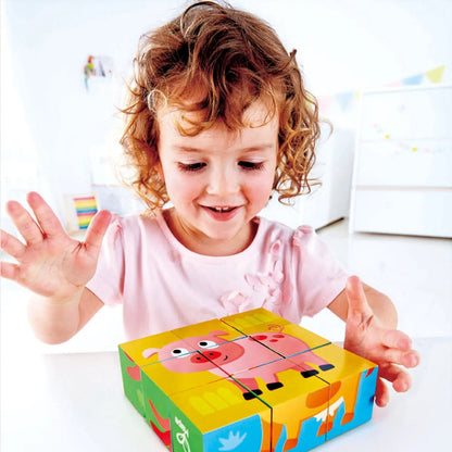 Hape Farm Animals Block Puzzle - detail view
