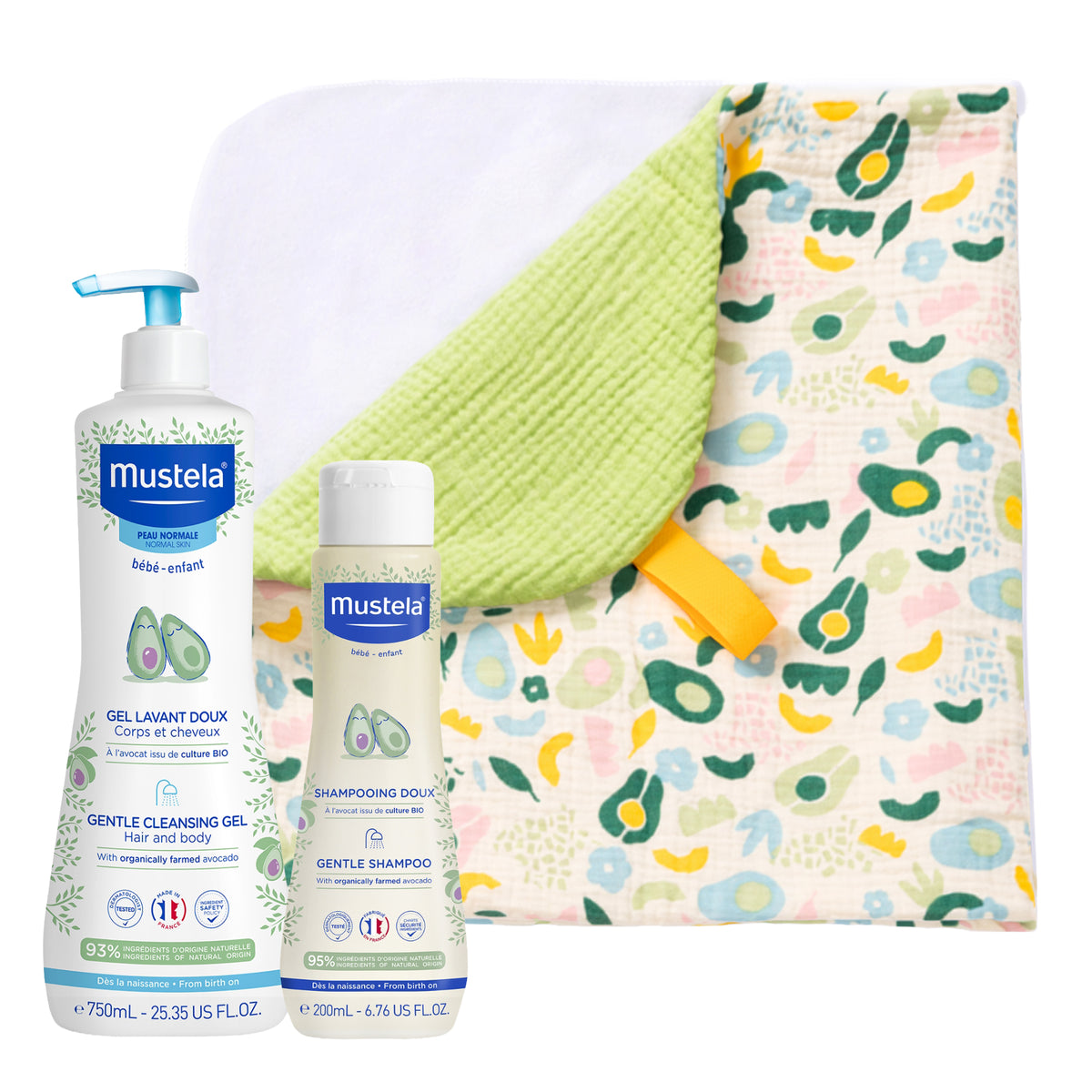 Mustela Gentle Cleansing Gel and Gentle Shampoo + Free Hooded Towel Mustela Gentle Cleansing Gel and Gentle Shampoo + Free Hooded Towel