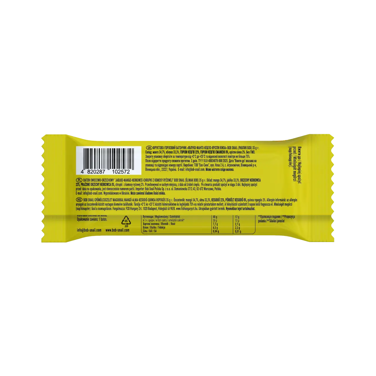Bob Snail Apple, Mango & Cashew Bar 35g — BambiniJO Jordan