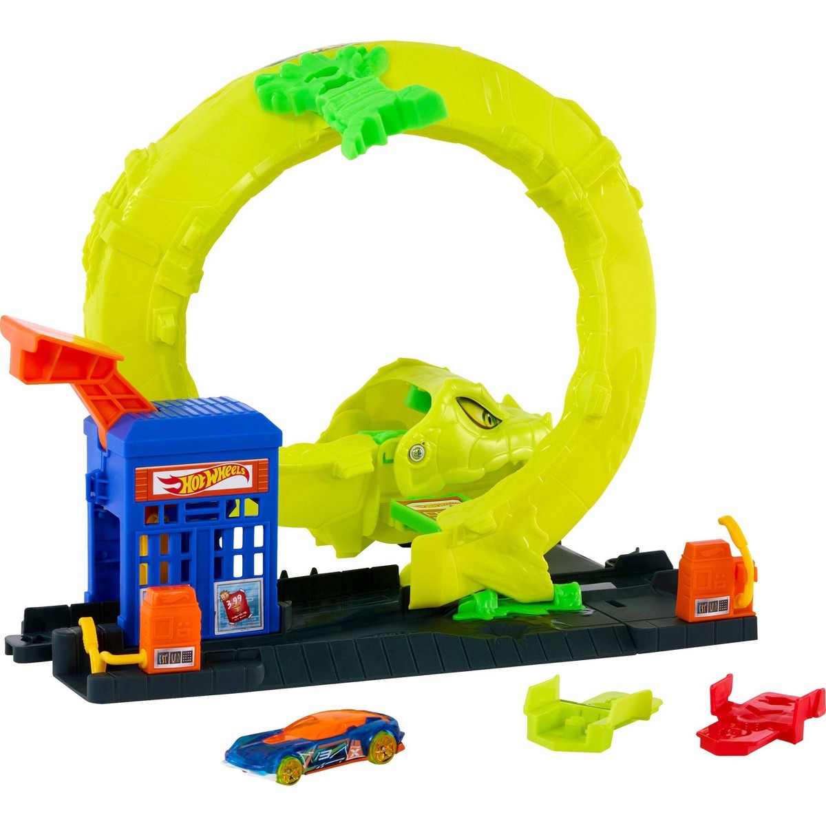 Hot Wheels City Snake Gas Station Playset