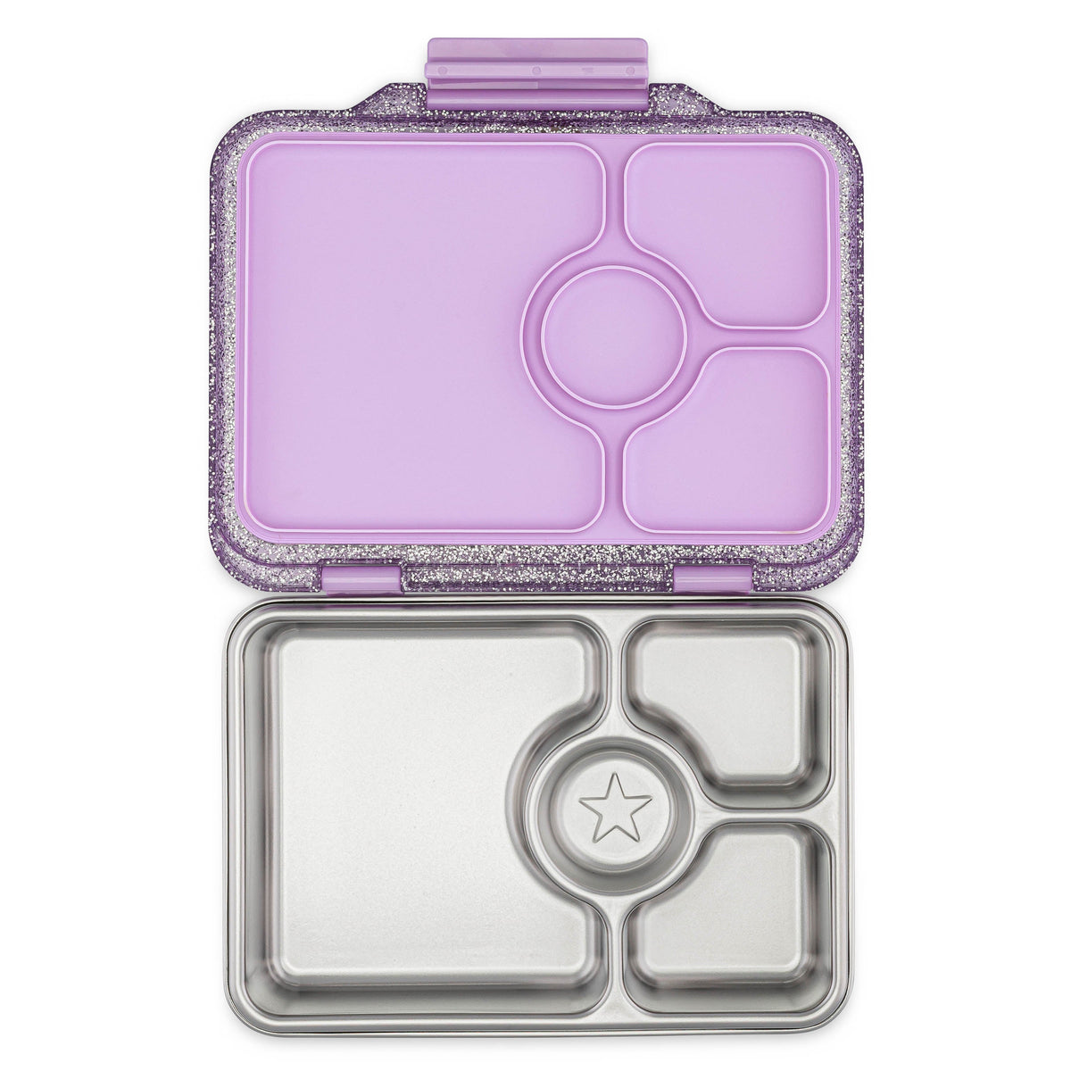 Yumbox - Stainless Steel Bento | 5 Compartments | Leakproof | Collette Purple Glitter Yumbox - Stainless Steel Bento | 5 Compartments | Leakproof | Collette Purple Glitter