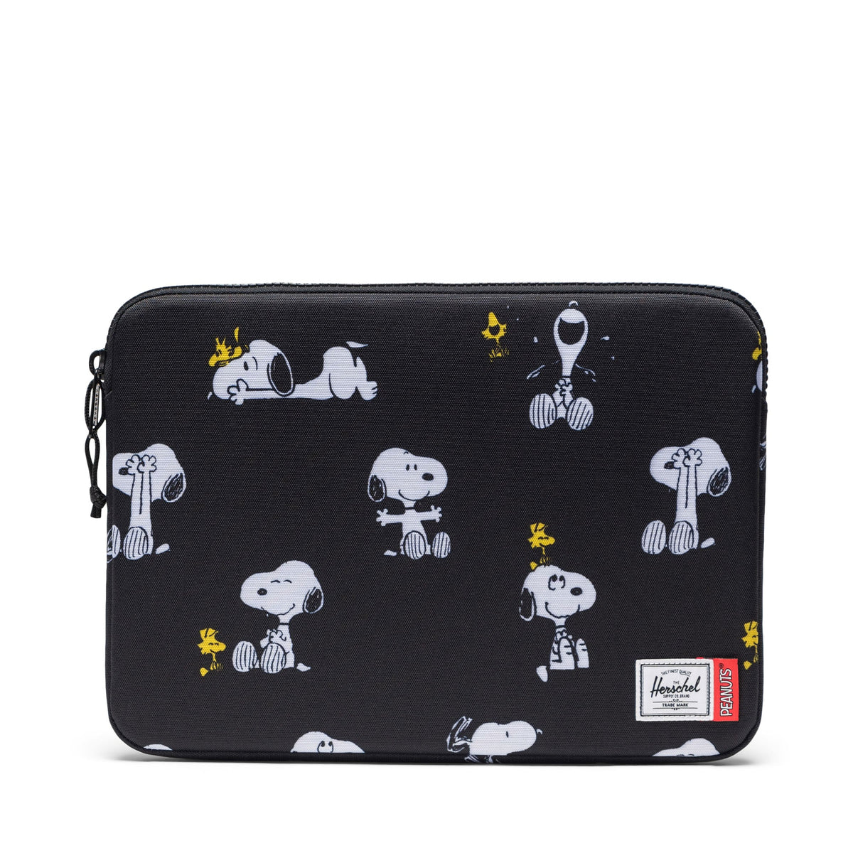 Herschel Anchor Laptop Sleeve Peanuts Snoopy and Woodstock Black 14-Inch - front