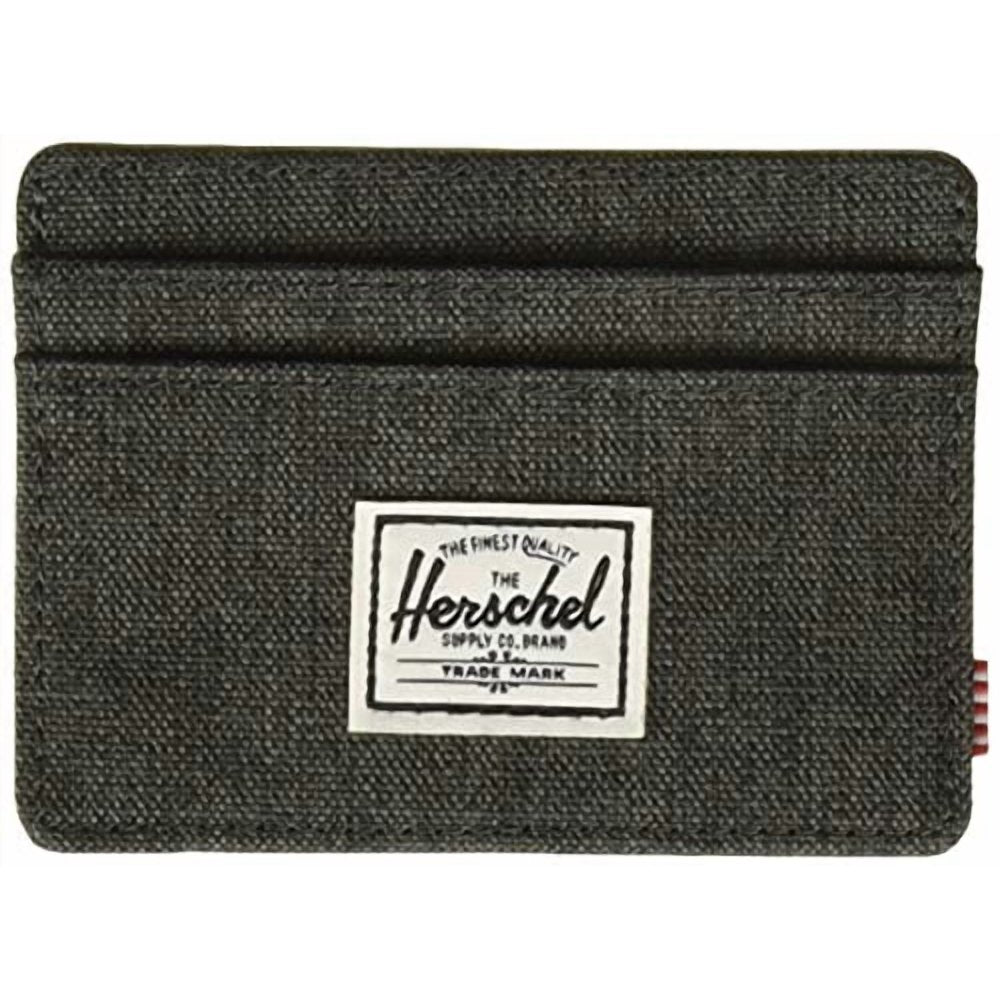 Herschel Charlie RFID Wallet in Black Crosshatch - front view