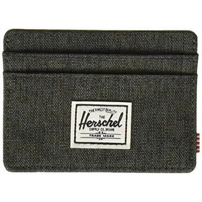 Herschel Charlie RFID Wallet in Black Crosshatch - front view