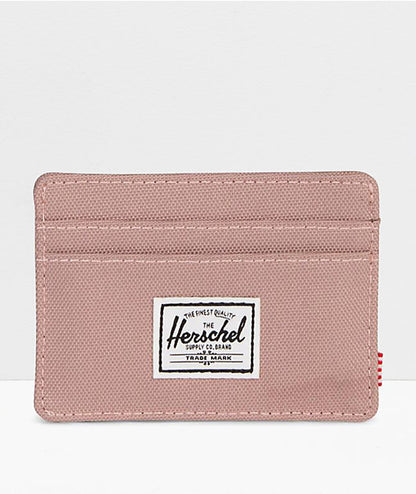 Herschel Charlie Cardholder in Ash Rose, front studio shot