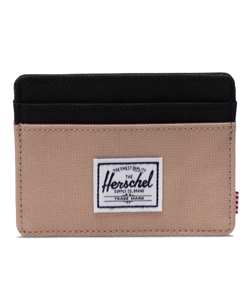 Herschel Charlie Cardholder in Warm Taupe/Black, front view