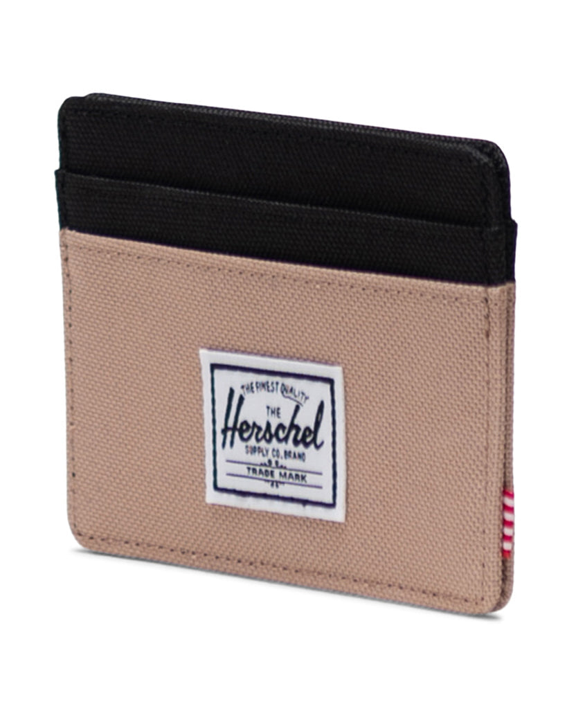 Herschel Charlie Cardholder in Warm Taupe/Black, angle view