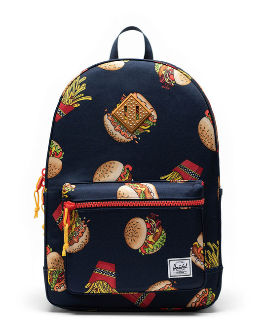 Herschel Heritage Youth Backpack Burgers and Fries 26L - front view
